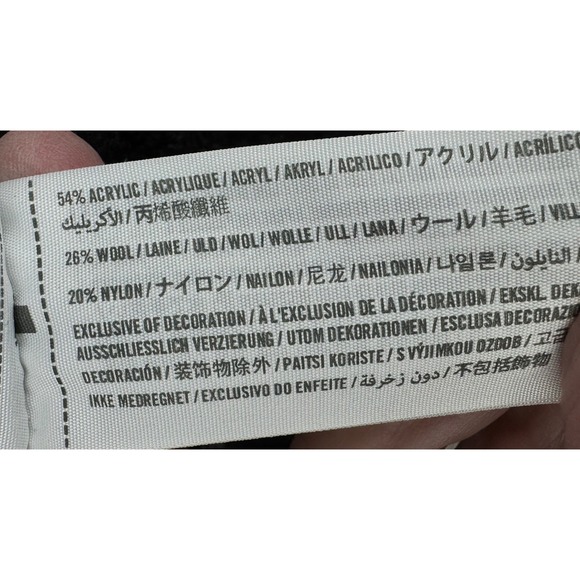 Abercrombie Fitch Cardigan Sweater One Size Black White Fair Isle Shawl Collar - Picture 8 of 11